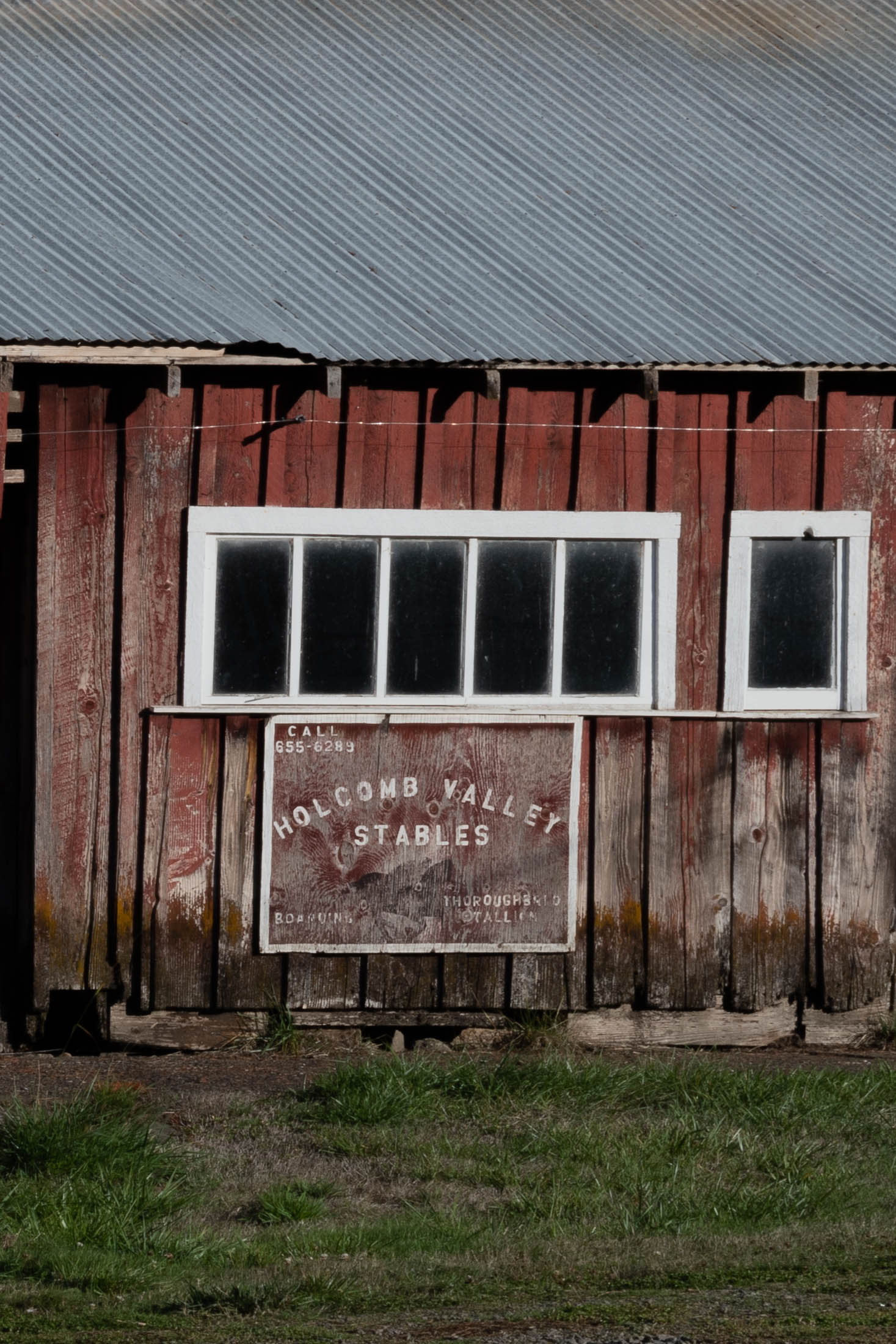 Signage on barn.