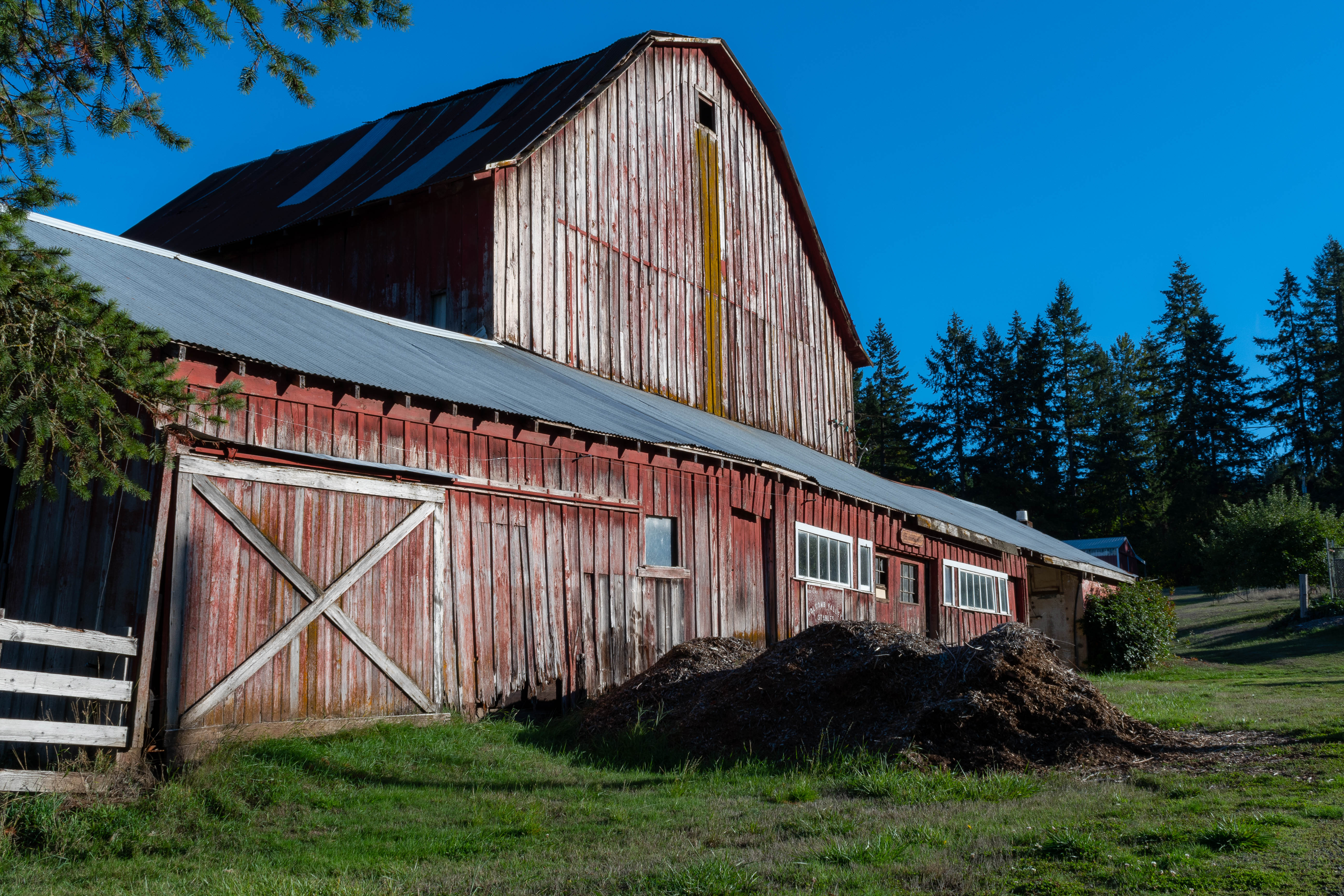 Front of barn.