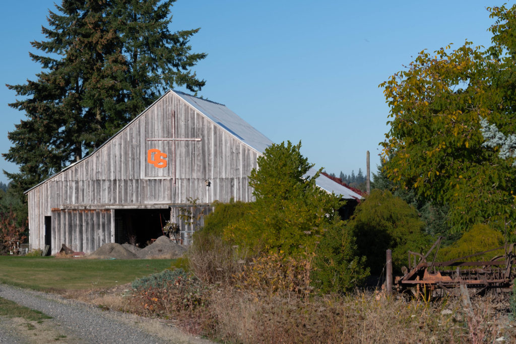 Front of barn.