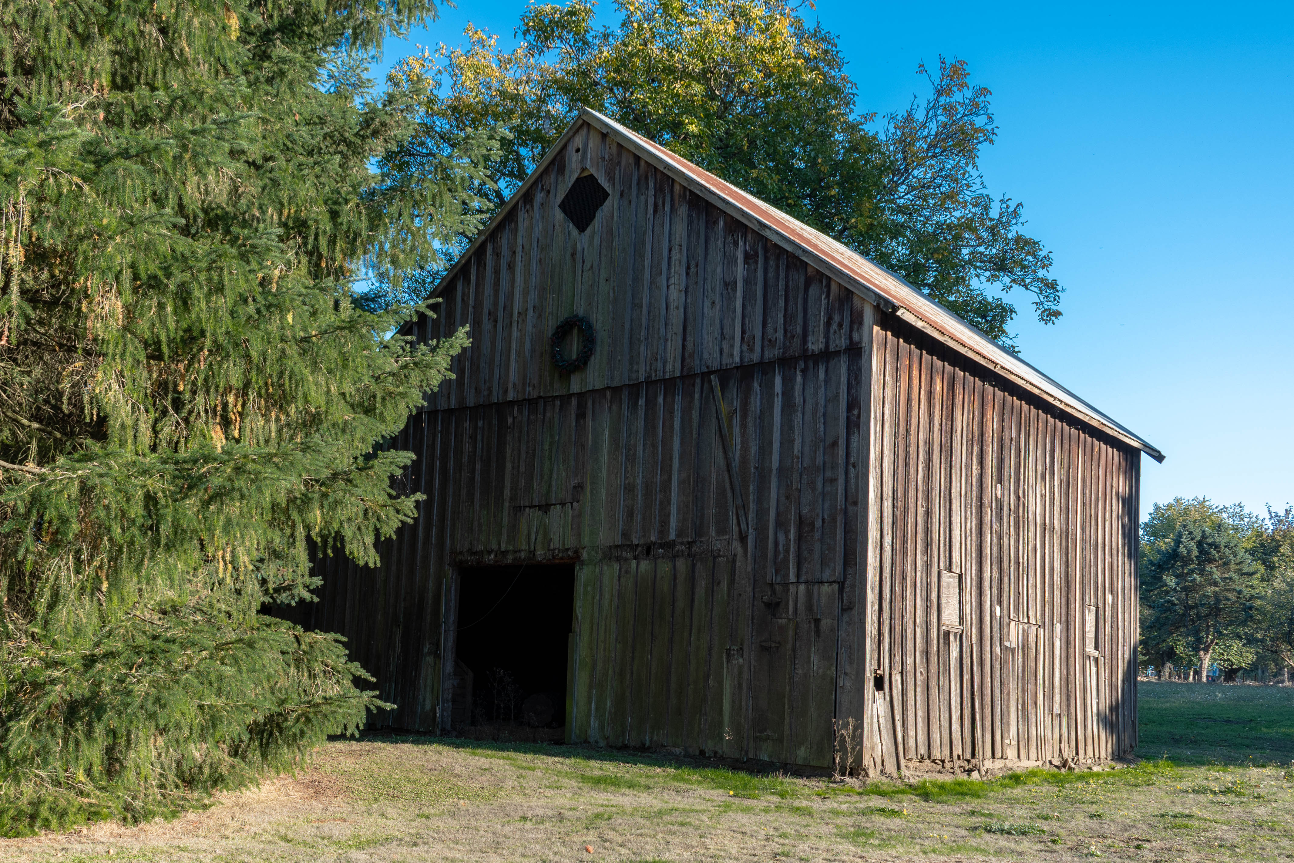 Front of barn